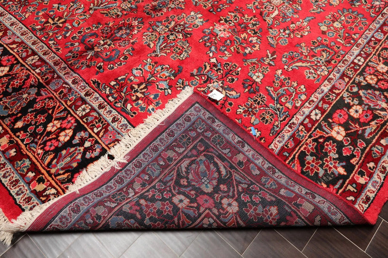 8'10''x16'3'' Oversize Coral Hand Knotted Traditional Heriz Medallion Wool Oriental Area Rug