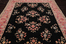 7'8'' x 9'9'' Hand Knotted 100% Wool Rare Romanian Saroukk Area Rug Black