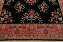 7'8'' x 9'9'' Hand Knotted 100% Wool Rare Romanian Saroukk Area Rug Black
