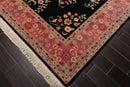 7'8'' x 9'9'' Hand Knotted 100% Wool Rare Romanian Saroukk Area Rug Black