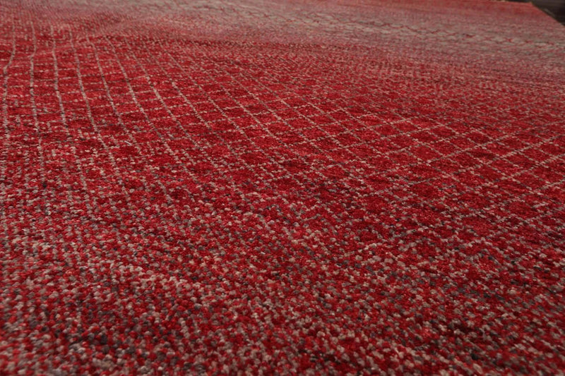 8' x 10' Hand Knotted 100% Wool Modern Oriental Area Rug Red, Gray, Beige