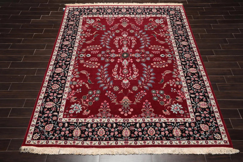 8'3'' x 10'4'' Hand Knotted Wool PakPersian 16/18 Saroukk 300 KPSI Area Rug Wine