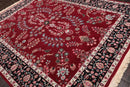 8'3'' x 10'4'' Hand Knotted Wool PakPersian 16/18 Saroukk 300 KPSI Area Rug Wine