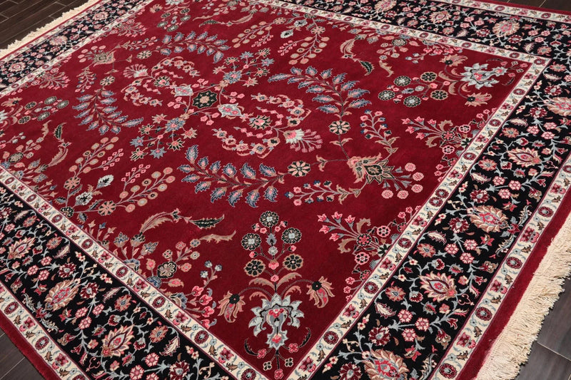 8'3'' x 10'4'' Hand Knotted Wool PakPersian 16/18 Saroukk 300 KPSI Area Rug Wine