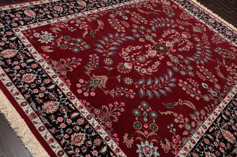 8'3'' x 10'4'' Hand Knotted Wool PakPersian 16/18 Saroukk 300 KPSI Area Rug Wine
