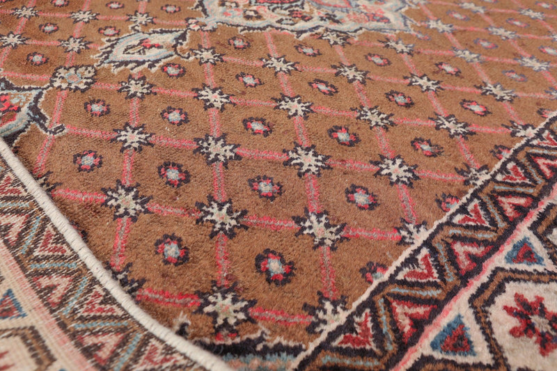 4'9 x 7'9" Hand Knotted Traditional 100% Wool Authentic Oriental Area Rug Brown