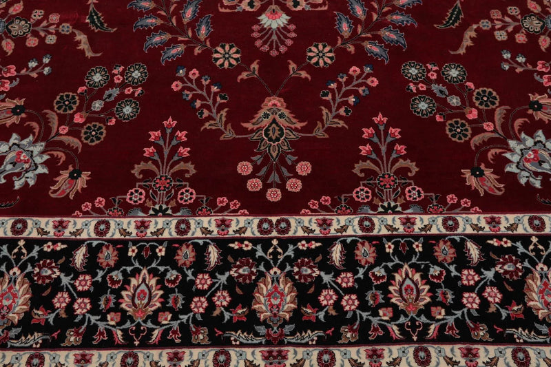 8'3'' x 10'4'' Hand Knotted Wool PakPersian 16/18 Saroukk 300 KPSI Area Rug Wine