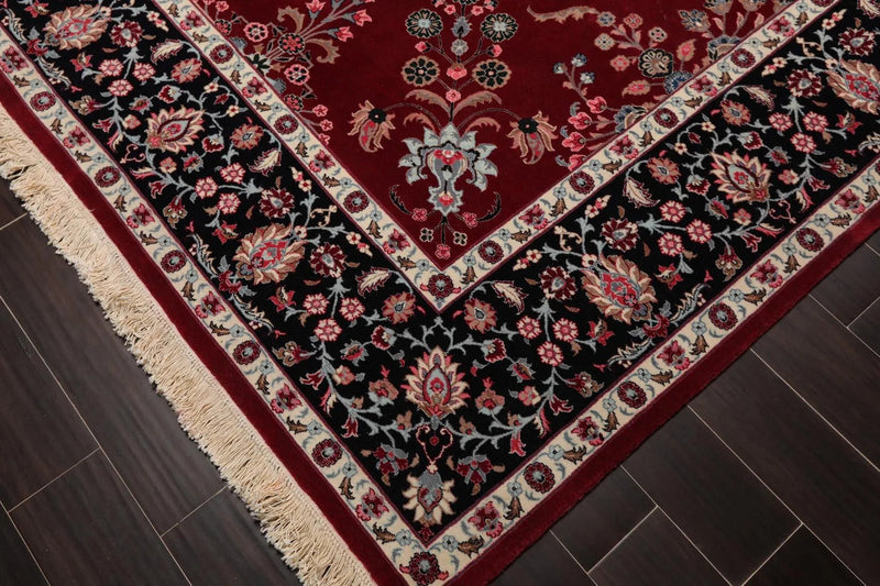 8'3'' x 10'4'' Hand Knotted Wool PakPersian 16/18 Saroukk 300 KPSI Area Rug Wine