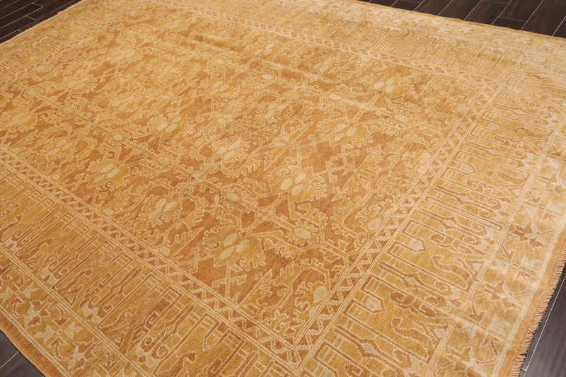 8'3'' x 11'3'' Wool Foundation Hand Knotted Wool Rare Egyptian Area Rug Brown