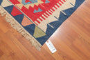 3'11"x5'8"Authentic Turkish Hand Knotted Kilim Traditional Oriental Area rug Red