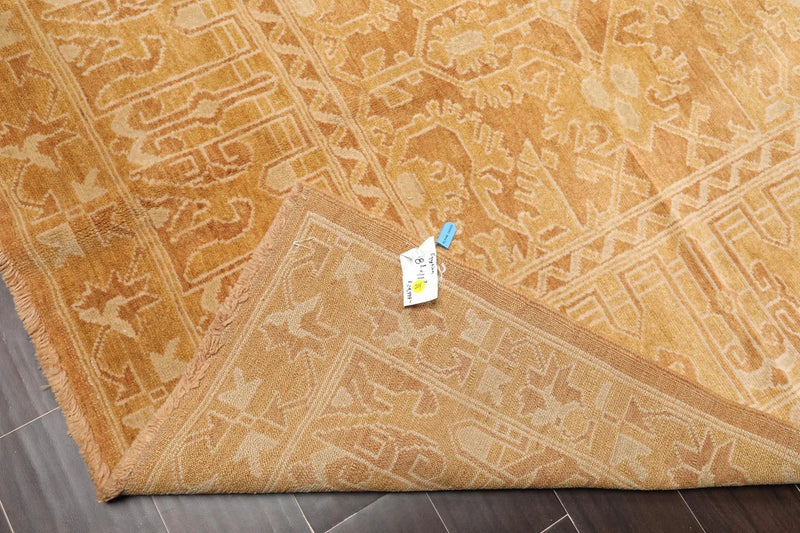 8'3'' x 11'3'' Wool Foundation Hand Knotted Wool Rare Egyptian Area Rug Brown