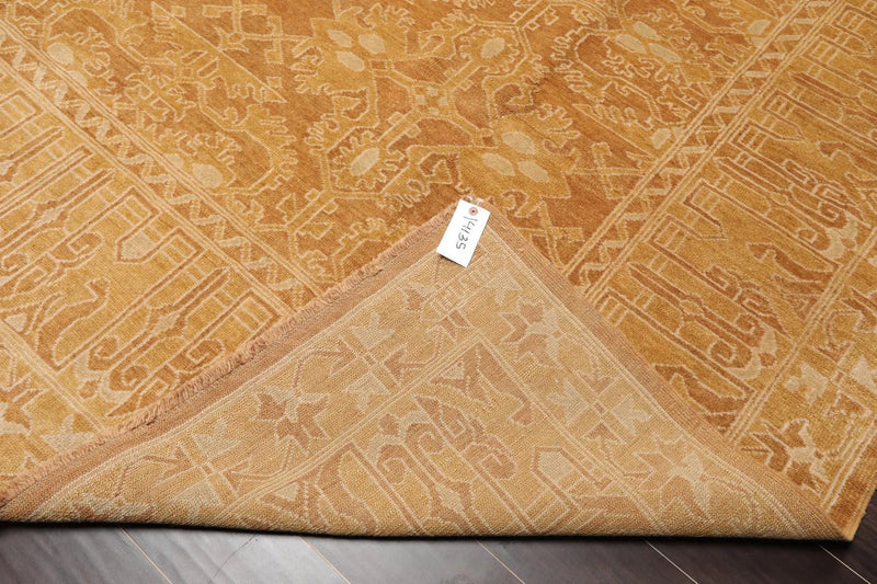 8'3'' x 11'3'' Wool Foundation Hand Knotted Wool Rare Egyptian Area Rug Brown