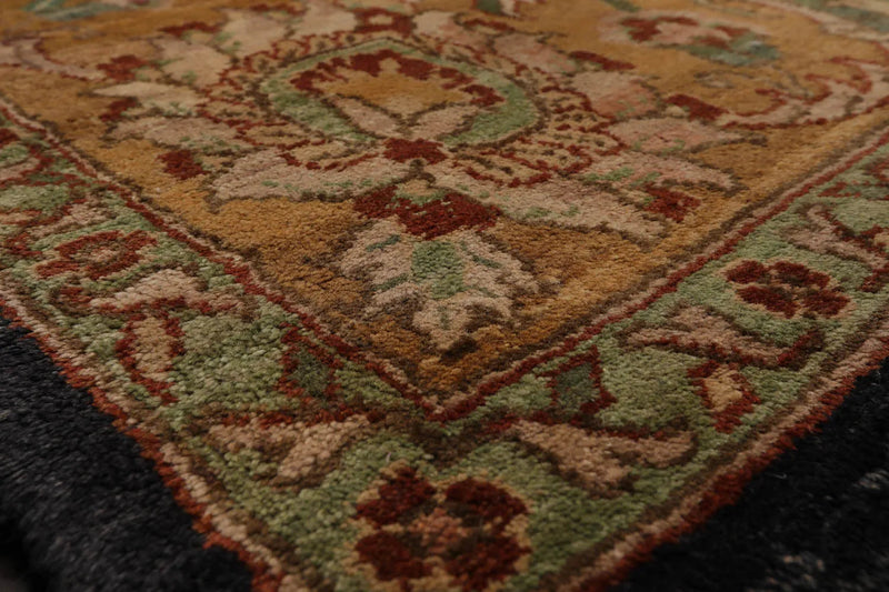 9x12 Charcoal, Tan Hand Knotted 100% Wool Agra Traditional Oriental Area Rug