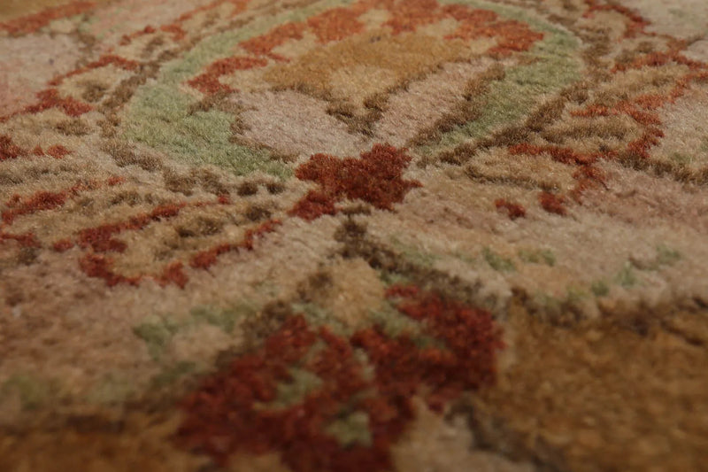 9x12 Charcoal, Tan Hand Knotted 100% Wool Agra Traditional Oriental Area Rug