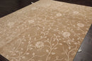 8x10 Tone On Tone Beige Hand Knotted Tibetan 100% Wool Lapchi Transitional Oriental Area Rug