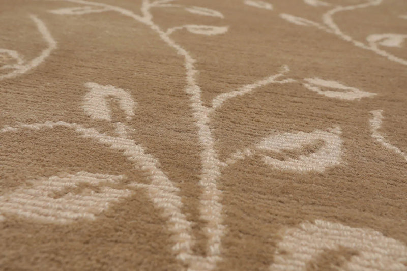 8x10 Tone On Tone Beige Hand Knotted Tibetan 100% Wool Lapchi Transitional Oriental Area Rug