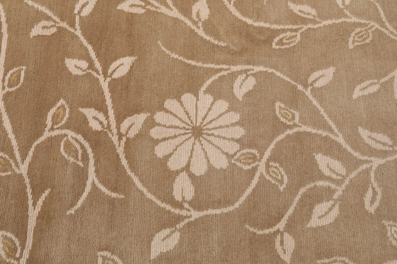 8x10 Tone On Tone Beige Hand Knotted Tibetan 100% Wool Lapchi Transitional Oriental Area Rug