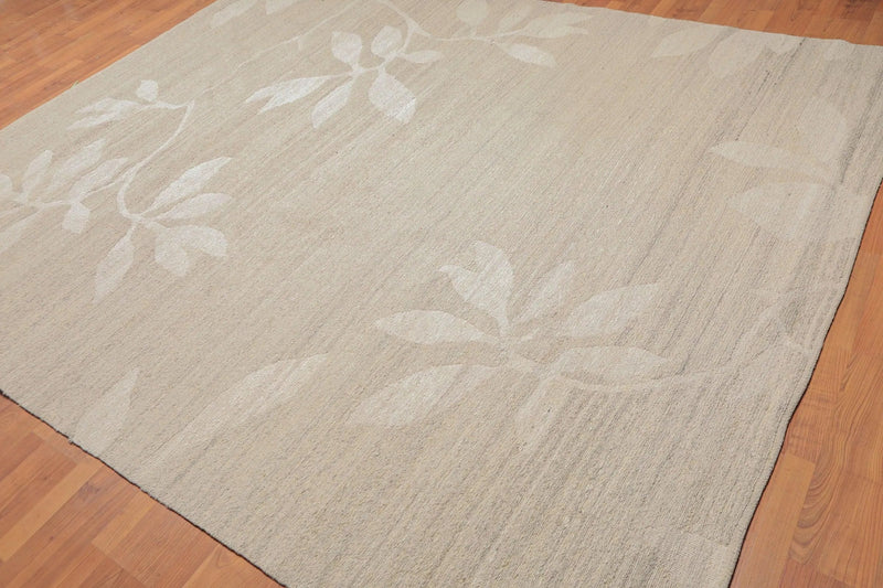 8' x 10' Hand Knotted Ultra Hip Designer Tibetan Flatweave Area Rug Oatmeal