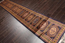 2'7"x 14'10" Runner Hand Knotted Wool Bokhaara High Sheen 300 KPSI Area Rug Navy