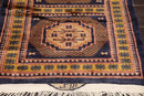 2'7"x 14'10" Runner Hand Knotted Wool Bokhaara High Sheen 300 KPSI Area Rug Navy