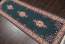 2'6''x 8' Runner Hand Knotted 100% Wool Rare Romanian Kermann Area Rug Turquoise