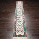 2'7'' x 16' Runner Hand Knotted 100% Wool Arts & Crafts Oriental Area Rug Cream