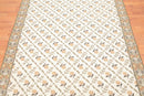 5' x 8' Hand Woven Floral Flatweave Wool French Needlepoint Area Rug Beige