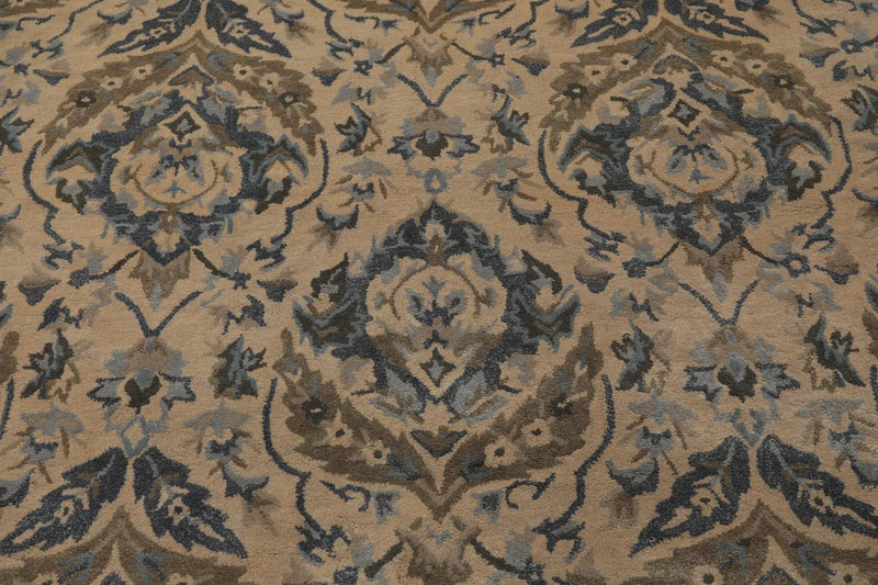 7'5'' x 9'5'' Hand Knotted Handmade 100% Wool Patterned Area Rug Beige