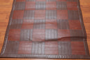 4'4" x 6'3" Hand Woven Rare Ultra Hip Designer Leather Flatweave Area rug Brown