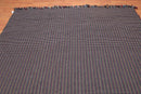 8x11 Black Hand Woven 100% Wool Traditional Flatweave Oriental Area Rug