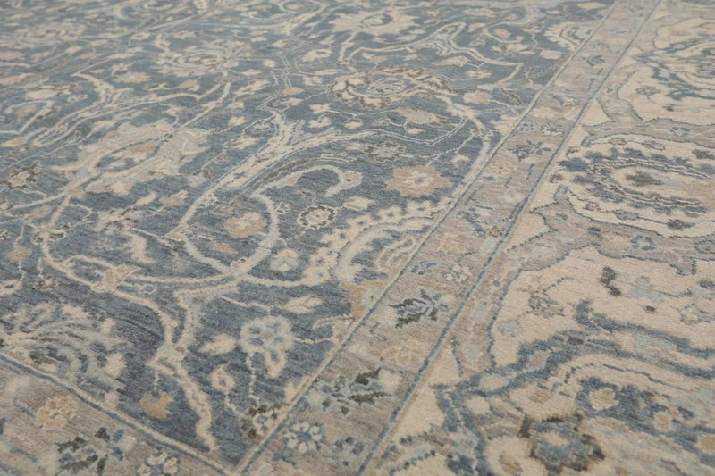 8’ x 10’ Hand Knotted Sand Blast Peshawar 200 KPSI Wool Oriental Area Rug Slate