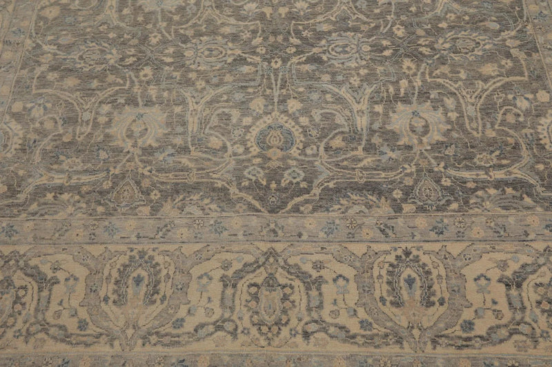 8’x10’ Hand Knotted Wool Sand Blast Peshawar 200 KPSI Oriental Area Rug Gray
