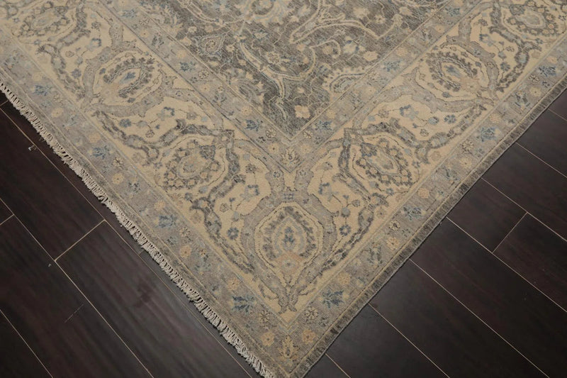 8’x10’ Hand Knotted Wool Sand Blast Peshawar 200 KPSI Oriental Area Rug Gray