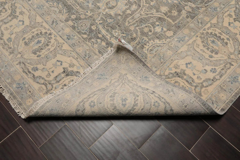 8’x10’ Hand Knotted Wool Sand Blast Peshawar 200 KPSI Oriental Area Rug Gray