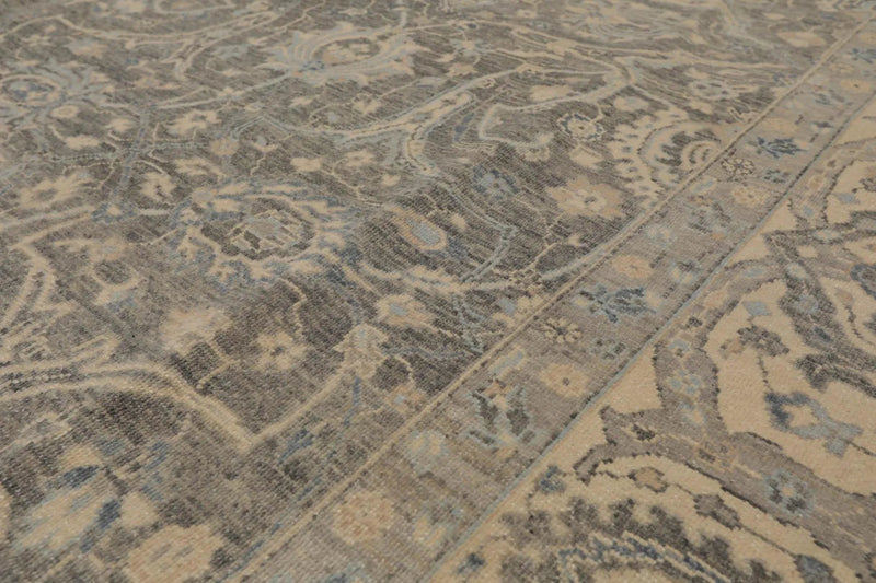 8’x10’ Hand Knotted Wool Sand Blast Peshawar 200 KPSI Oriental Area Rug Gray