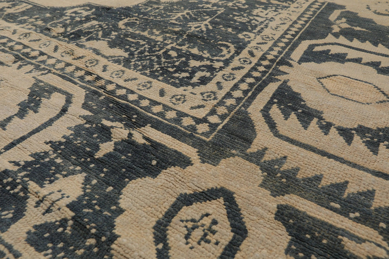 9'x12' Custom Made Hand Knotted Designer Wool Oushak Oriental Area Rug Beige