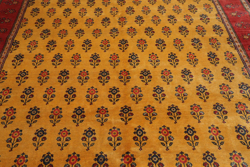 8'3'' x 9'10" Hand Knotted Wool Qashqaai Traditional 300 KPSI Oriental Area Rug Gold