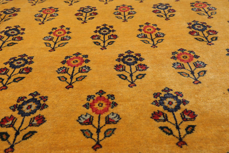 8'3'' x 9'10" Hand Knotted Wool Qashqaai Traditional 300 KPSI Oriental Area Rug Gold
