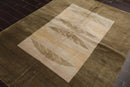 5x7 Beige, Moss Hand Knotted Tibetan 100% Wool Michaelian & Kohlberg Transitional Oriental Area Rug Beige, Moss