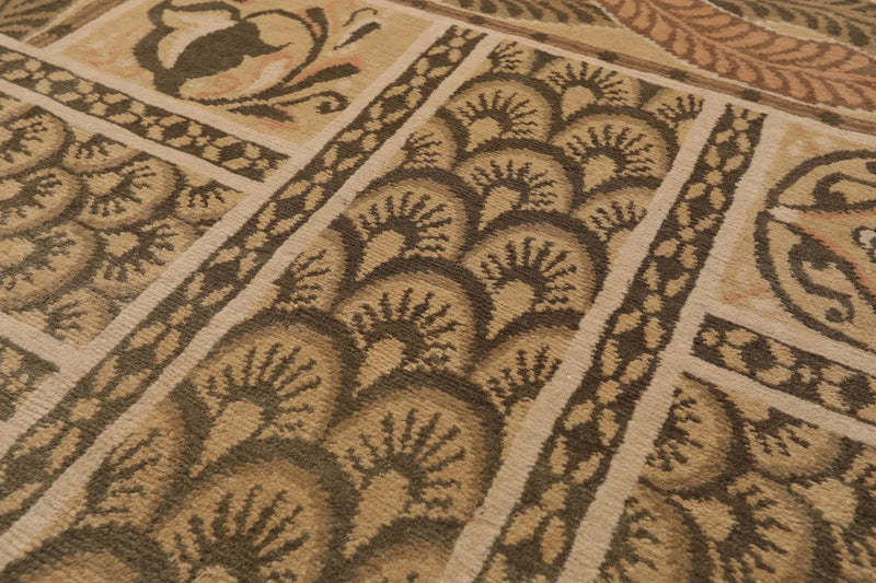 6' x 9' Hand Knotted Tibetan 100% Wool Art Deco Oriental Area Rug Beige