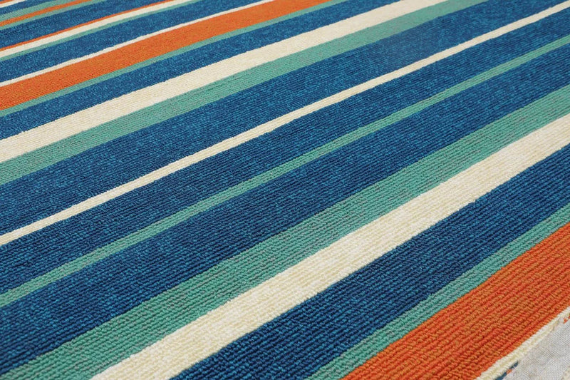 5x8 Ivory, Blue Handmade Polypropylene Modern & Contemporary Designer Oriental Area Rug