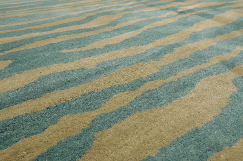 5x7 Turquoise, Mint Hand Knotted Tibetan 100% Wool Michaelian & Kohlberg Modern & Contemporary Oriental Area Rug