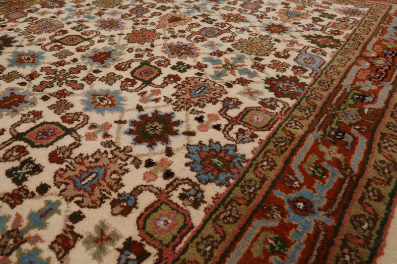 4' x 6' Hand Knotted 100% Wool Kashan Traditional Oriental Area Rug Cream
