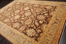 8’7" x 12’6" Hand Knotted 100% Wool Superfine Peshawar Oriental Area Rug Brown