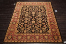 8’4" x 9’10" Hand Knotted Wool Peshawar Super Fine Oriental Area Rug Dark Chocolate