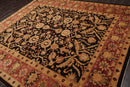 8’4" x 9’10" Hand Knotted Wool Peshawar Super Fine Oriental Area Rug Dark Chocolate