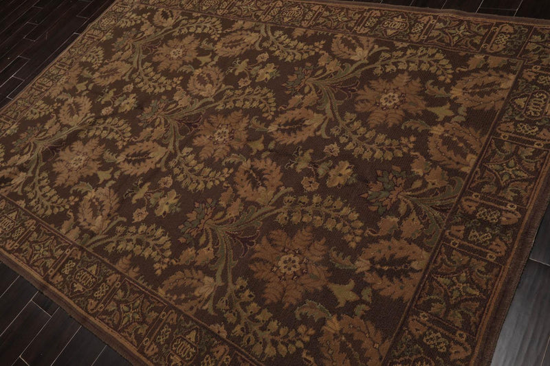 6'1" x 9' Hand Knotted 100% Wool French Aubusson Savonnerie Area Rug Gold