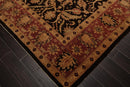 8’4" x 9’10" Hand Knotted Wool Peshawar Super Fine Oriental Area Rug Dark Chocolate
