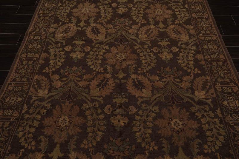 6'1" x 9' Hand Knotted 100% Wool French Aubusson Savonnerie Area Rug Gold