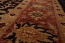 8’4" x 9’10" Hand Knotted Wool Peshawar Super Fine Oriental Area Rug Dark Chocolate